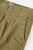 Close‑up of Exibit men’s khaki stretch cotton shorts highlighting the smooth stretch‑cotton fabric and stitching detail.