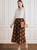LE STREGHE Brown Gathered Midi Skirt