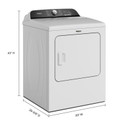 Whirlpool® Sécheuse au gaz à chargement vertical avec détection d’humidité - 7 pi cu WGD6150PW