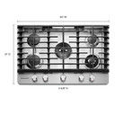 Kitchenaid® Table de cuisson au gaz avec 5 brûleurs et à plaque chauffante - 30 po KCGS950ESS