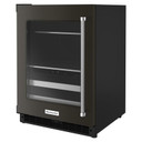 Kitchenaid® Centre de rafraîchissements avec porte en verre et porte-bouteilles à devant en métal et fini PrintShield™ - 24 po KUBL314KBS
