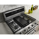 Kitchenaid® Cuisinière au gaz à four double à convection avec 5 brûleurs - 30 po KFGD500ESS