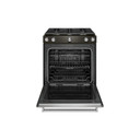 Kitchenaid® Cuisinière au gaz à commandes frontales à convection avec 5 brûleurs - 30 po KSGG700EBS