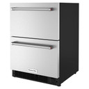 Kitchenaid® Réfrigérateur/congélateur sous le comptoir en acier inoxydable à double tiroir - 24 po KUDF204KSB