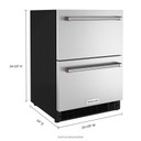 Kitchenaid® Réfrigérateur/congélateur sous le comptoir en acier inoxydable à double tiroir - 24 po KUDF204KSB