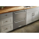 Kitchenaid® Réfrigérateur/congélateur sous le comptoir en acier inoxydable à double tiroir - 24 po KUDF204KSB