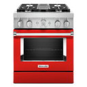 Cuisinière commerciale intelligente bicombustible avec 4 brûleurs - 30 po KitchenAid® KFDC500JPA