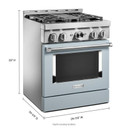 Cuisinière commerciale intelligente au gaz KitchenAid®, 4 brûleurs, 30 po KFGC500JMB