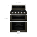 Cuisinière bi-combustible à four double à convection avec 5 brûleurs - 30 po KitchenAid® KFGD500EBS