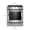 Cuisinière au gaz à commandes frontales à convection avec 5 brûleurs - 30 po KitchenAid® KSGG700ESS