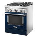Cuisinière commerciale intelligente au gaz KitchenAid®, 4 brûleurs, 30 po KFGC500JIB