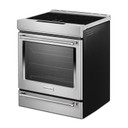 Kitchenaid® Cuisinière à induction et à convection coulissante de 30 pouces avec commandes frontales, 4 brûleurs et friture à air KSIS730PSS