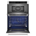 Fours mural combiné avec four à micro-ondes KitchenAid® et mode de friture à air de 30 po KOEC530PWH