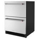 Kitchenaid® Réfrigérateur sous le comptoir en acier inoxydable à double tiroir - 24 po KUDR204KSB