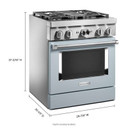 Kitchenaid® Cuisinière commerciale intelligente bicombustible avec 4 brûleurs - 30 po KFDC500JMB