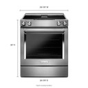 Kitchenaid® Cuisinière électrique à commandes frontales à convection avec 4 éléments - 30 po KSEG950ESS