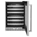 Kitchenaid® Cellier sous le comptoir avec porte en verre et porte-bouteilles à devant en métal - 24 po KUWR314KSS