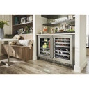Kitchenaid® Cellier sous le comptoir avec porte en verre et porte-bouteilles à devant en métal - 24 po KUWR314KSS
