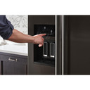 Kitchenaid® Réfrigérateur côte à côte à profondeur de comptoir avec distributeur extérieur d’eau et de glaçons - 19.9 pi cu - 36 po KRSC700HBS
