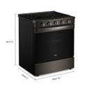 Whirlpool® Cuisinière au gaz intelligente à commandes frontales de 30 pouces avec technologie de cuisson à air, vapeur/auto-nettoyage, préchauffage à grande vitesse et capacité de 5.3 pi cu WSGS7530RV