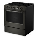 Kitchenaid® Cuisinière au gaz coulissante intelligente avec modes de cuisson à convection et brûleur 2 en 1 - 5 pi cu KSGS530SBE