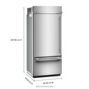 Kitchenaid® Réfrigérateur encastré à congélateur inférieur avec intérieur platine - 36 po - 20.8 pi cu KBBL336SPS
