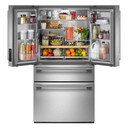 Kitchenaid® Réfrigérateur à portes françaises avec distributeur d’eau et de glaçons intérieur et tiroir réfrigéré pleine largeur FreshChill™ - 30 pi cu KRMF336SPS