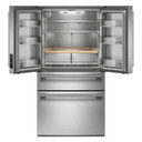 Kitchenaid® Réfrigérateur à portes françaises avec distributeur d’eau et de glaçons intérieur et tiroir réfrigéré pleine largeur FreshChill™ - 30 pi cu KRMF336SPS