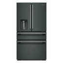 Kitchenaid® Réfrigérateur à portes françaises avec distributeur d’eau et de glaçons extérieur et tiroir réfrigéré pleine largeur FreshChill™ - 29 pi cu KRMF436SJP