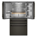 Kitchenaid® Réfrigérateur à portes françaises avec distributeur d’eau et de glaçons extérieur et tiroir réfrigéré pleine largeur FreshChill™ - 29 pi cu KRMF436SBE