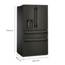 Kitchenaid® Réfrigérateur à portes françaises avec distributeur d’eau et de glaçons extérieur et tiroir réfrigéré pleine largeur FreshChill™ - 29 pi cu KRMF436SBE