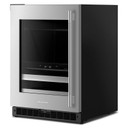 Kitchenaid® Centre de rafraîchissements avec porte en verre et porte-bouteilles à devant en métal - 24 po KUBL524SSB