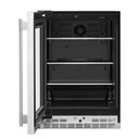 Kitchenaid® Réfrigérateur sous le comptoir avec porte en verre et tablettes à accents métalliques - 24 po KURL524SPS