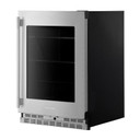 Kitchenaid® Réfrigérateur sous le comptoir avec porte en verre et tablettes à accents métalliques - 24 po KURR524SPS
