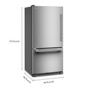 Kitchenaid® Réfrigérateur à congélateur inférieur et profondeur standard avec porte à charnière à gauche de 22 pi cu - 33 po KRBL133SPS