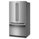 Kitchenaid® Réfrigérateur à portes françaises, profondeur standard et distributeur intérieur de 25 pi cu - 36 po KRFF136SPS