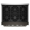Cuisinière au gaz de style commercial à 6 brûleurs avec mode de friture à air sans préchauffage KitchenAid® de 36 po KFGS936SBE