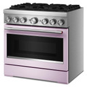 Kitchenaid® Cuisinière bicombustible de style commercial à 6 brûleurs avec mode de friture à air sans préchauffage de 36 po KFDS936SWF