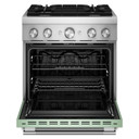 Kitchenaid® Cuisinière bicombustible de style commercial à 4 brûleurs avec mode de friture à air sans préchauffage de 30 po KFDS930SDC