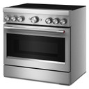 Cuisinière à induction non encastrée de style commercial à 6 éléments avec friture à air KitchenAid® de 36 po KFIS936SSS