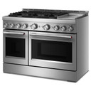 Table de cuisson commerciale au gaz à 6 brûleurs avec plaque chauffante KitchenAid® de 48 po KFGD948SSS