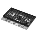 Kitchenaid® Table de cuisson au gaz à surface en métal avec grille pour wok intégrée et fini CookShield™ KCGK530SSS