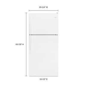 Whirlpool® Réfrigérateur à congélateur supérieur - 30 po - 18 pi cu WRT148FZDW