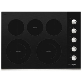 Whirlpool® Table de cuisson électrique en vitrocéramique avec deux éléments radiants doubles - 30 po WCE77US0HS