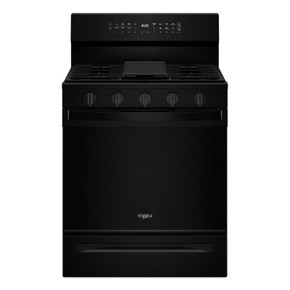Whirlpool® Cuisinière au gaz intelligente de 30 pouces avec technologie de cuisson à air, auto-nettoyage/netoyage à la vapeur, préchauffage rapide avec capacité de 5.3 pi cu WFGS7530RB