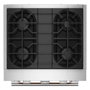 Kitchenaid® Cuisinière bicombustible de style commercial à 4 brûleurs avec mode de friture à air sans préchauffage de 30 po KFDS930SAG
