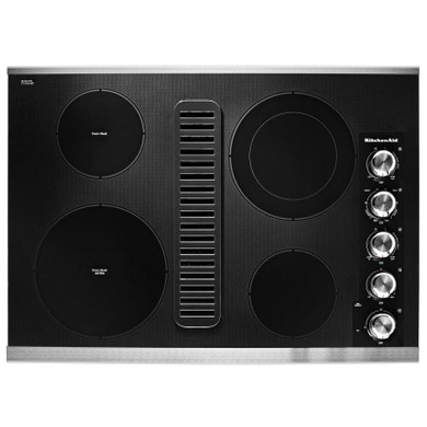 Kitchenaid® Table de cuisson électrique à évacuation descendante avec 4 éléments - 30 po KCED600GSS