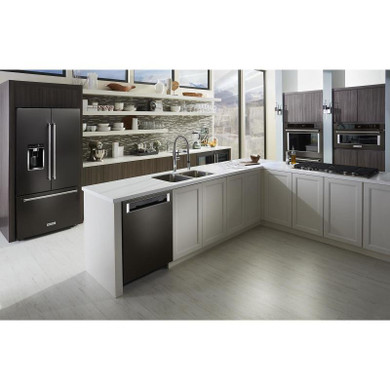 Kitchenaid® Réfrigérateur à portes françaises à profondeur de comptoir avec fini PrintShield™ - 23.8 pi cu - 36 po KRFC704FBS