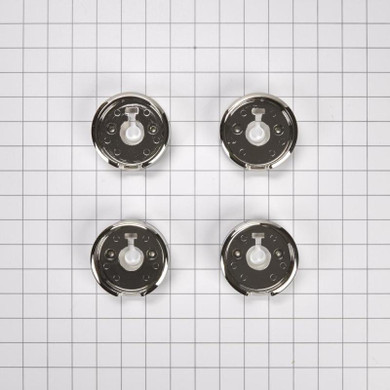 Boutons de cuisinière en chrome à base lumineuse, Surface/grille W11323062