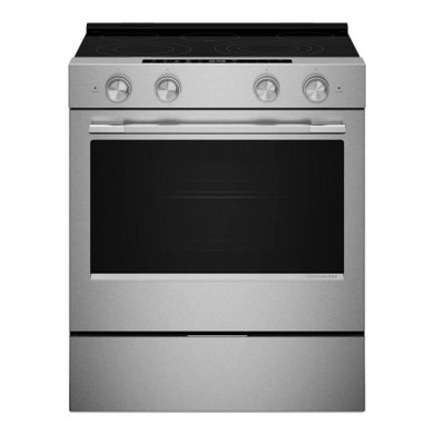 Kitchenaid® Cuisinière électrique coulissante avec deux éléments Even-Heat™ Hyper et modes de cuisson à convection - 5,3 pi cu YKSES530SPS